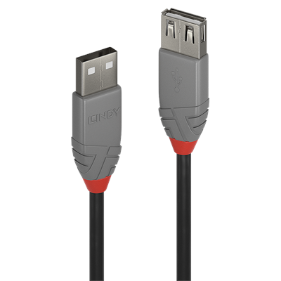 Lindy 0.5m USB 2.0 Type A Extension Cable, Anthra Line 36701