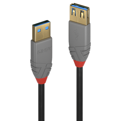 Lindy 3m USB 3.2 Type A Extension Cable, 5Gbps, Anthra Line 36763