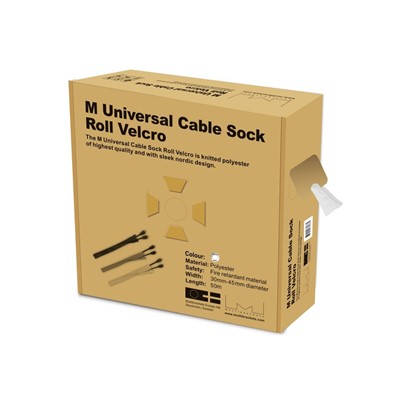 Multibrackets M Cable Sock Roll Velcro White 50m-L 7350022732865