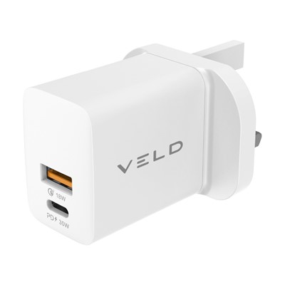 Veld VH30DW Superfast 2 Port Wall Charger – 30W